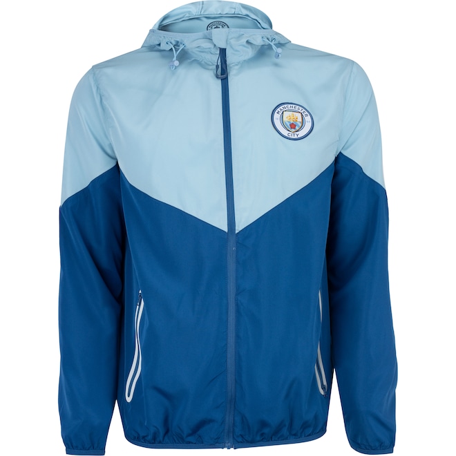 Jaqueta Manchester City Masculina com Capuz Quebra Vento - Foto 1