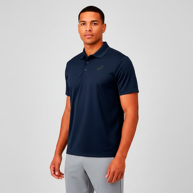 Camisa Polo Masculina ASICS Manga Curta Botões - Foto 1
