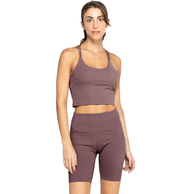 Top Fitness com Bojo Oxer Baixa Sustentação Alça Fina Heat Animal Print - Adulto - Foto 2