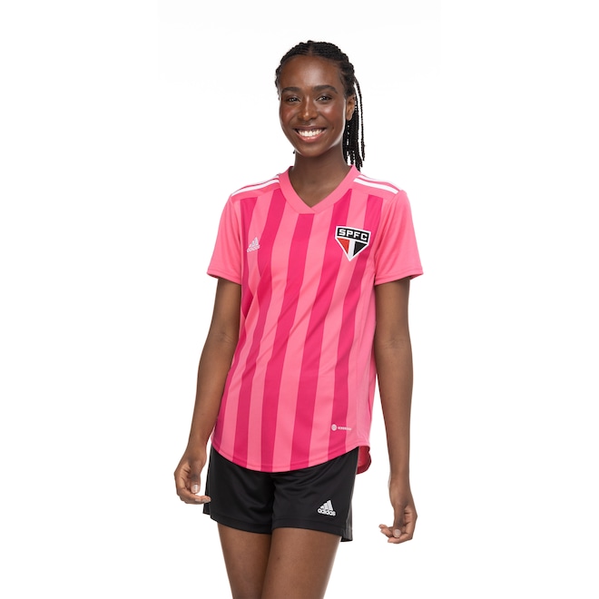Camisa do São Paulo 22 Outubro Rosa adidas - Feminina - Foto 2