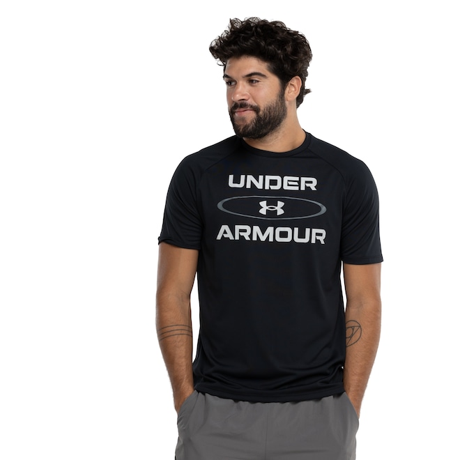 Camiseta Masculina Under Armour Manga Curta Tech 2 WM GP SS BRZ - Foto 2