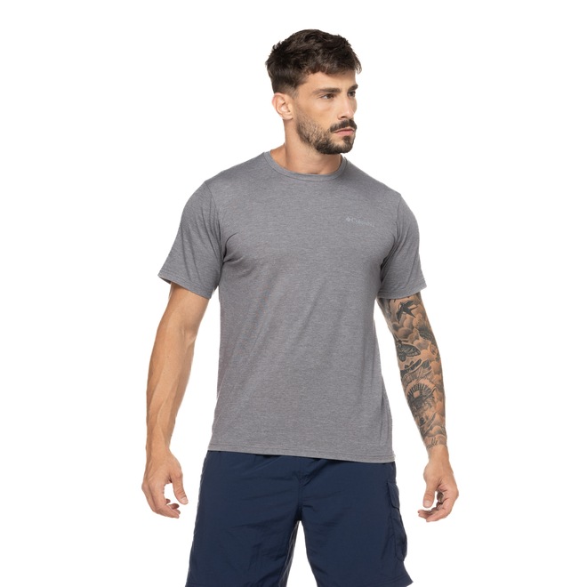 Camiseta Masculina Columbia com Proteção Solar Manga Curta Sun Trek Sleeve - Foto 2