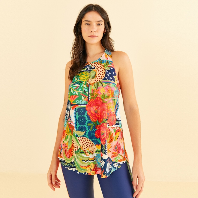 Camiseta Regata Feminina Farm Dry Fit Divertidamente - Foto 1