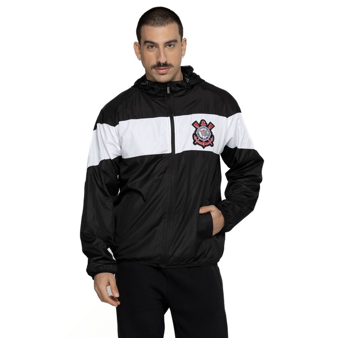 Jaqueta Corta-Vento do Corinthians Xps Sports Masculina com Capuz SCCP - Foto 2