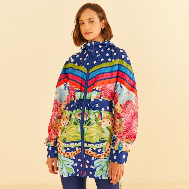 Jaqueta Feminina Farm com Capuz Divertidamente - Foto 1