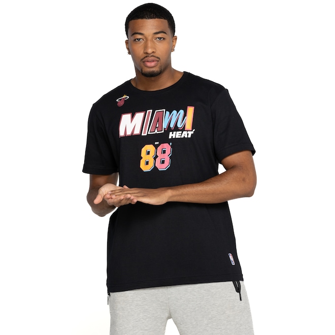 Camiseta Masculina Miami Heat NBA Manga Curta Nb442 - Foto 2