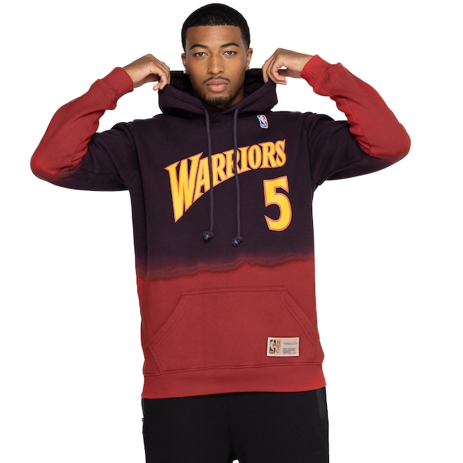 Blusão Golden State Warriors Mitchell & Ness NBA Masculino com Capuz MT499 - Foto 2