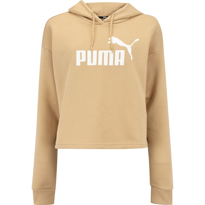 Blusa Feminina Cropped Puma com Capuz Essentials Logo - Foto 1