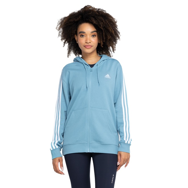 Jaqueta Feminina adidas com Capuz Track Top 3 Listras - Foto 2