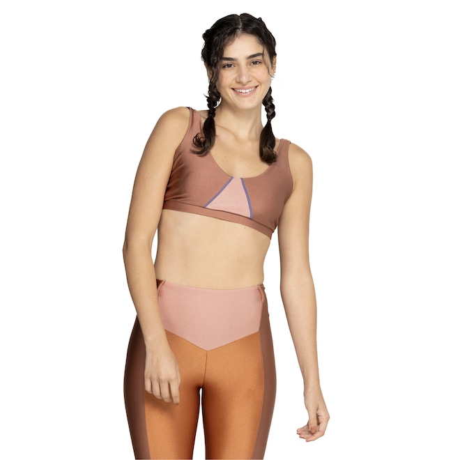 Top Fitness Sem Bojo Lauf Baixa Sustentação Ametista - Adulto - Foto 1