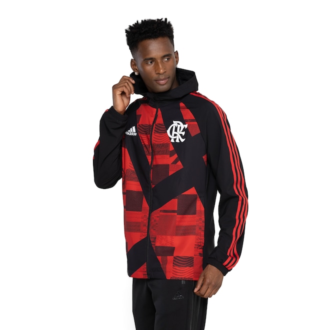 Jaqueta do Flamengo com Capuz adidas Corta Vento - Masculina - Foto 2