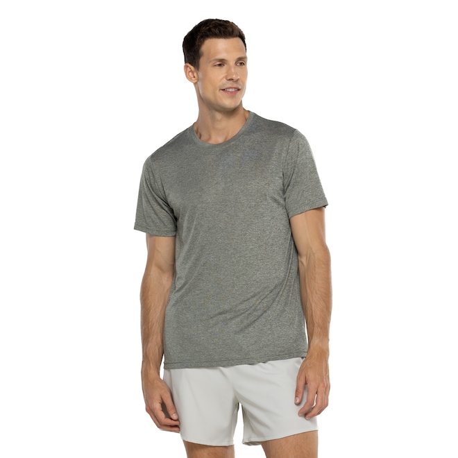 Camiseta Masculina Oxer Manga Curta Malha Mescla Basic - Foto 2