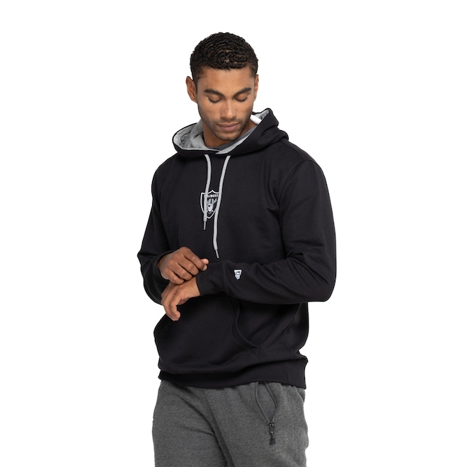 Blusa de Moletom Las Vegas Raiders New Era NFL Masculina com Capuz Básico Sazon - Foto 2