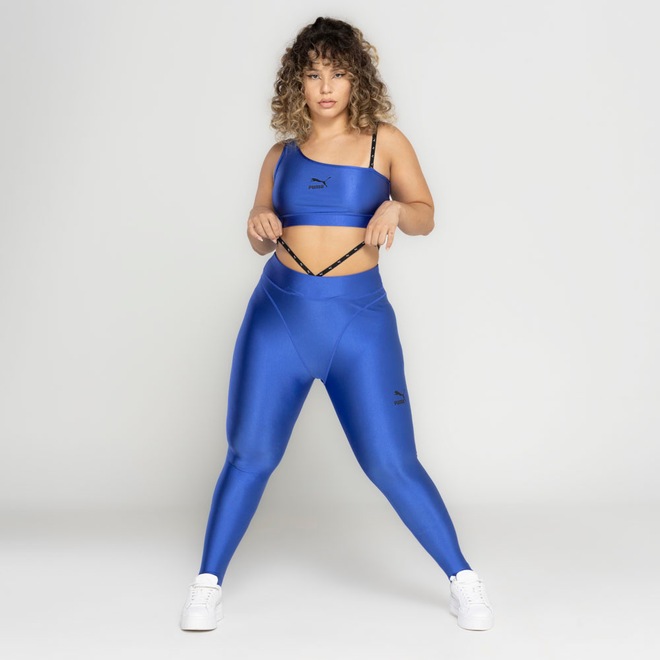 Top Puma sem Bojo Baixa Sustentação Dare To Crop - Foto 1