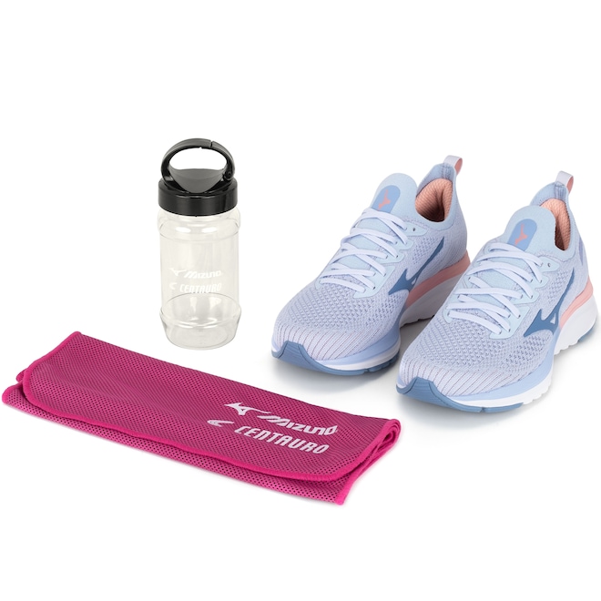 Tênis Mizuno Kit Cool Ride Garrafa + Toalha - Feminino - Foto 1