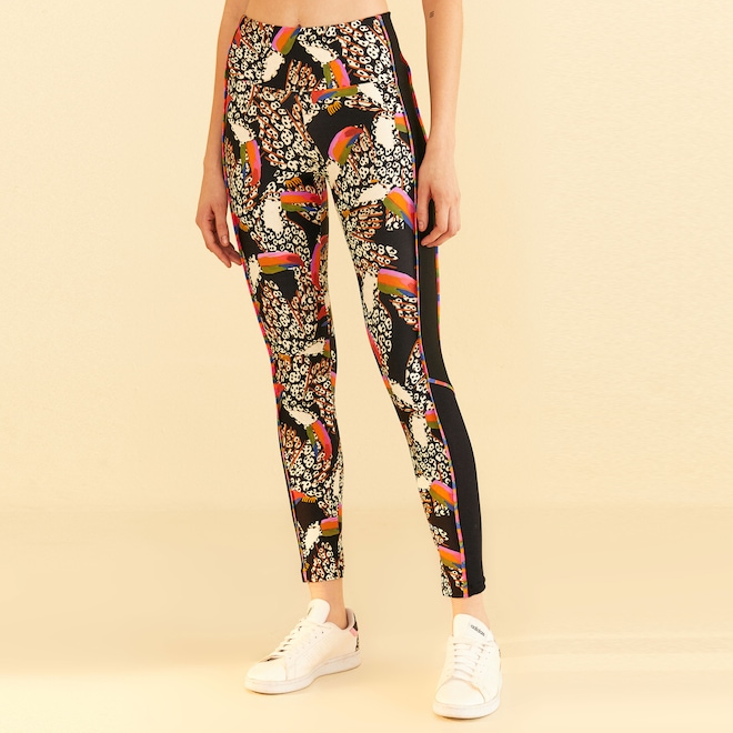 Calça Legging Feminina Farm Recorte Tucano Onça - Foto 1