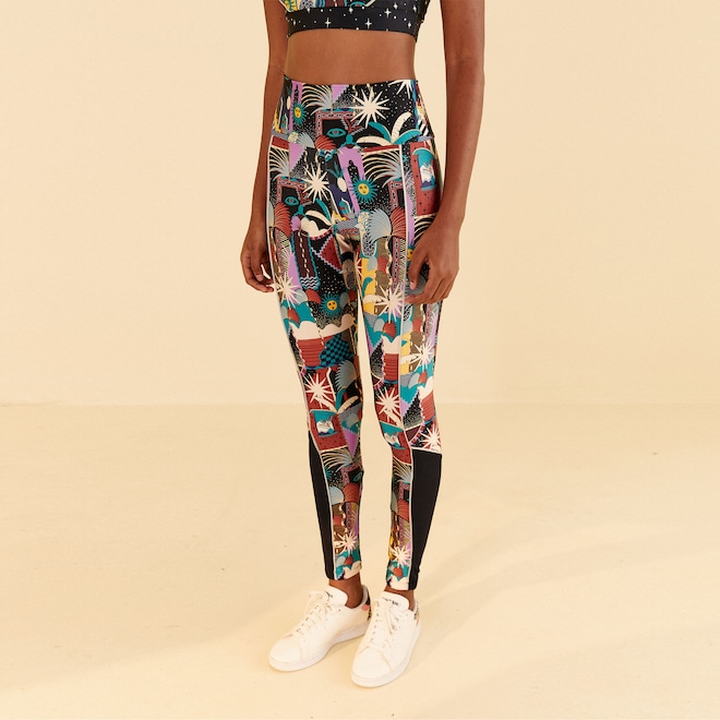 Calça Legging Feminina Farm Recorte Cidade Mística - Foto 1