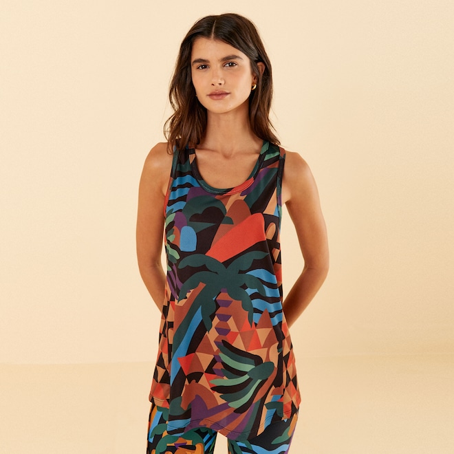 Camiseta Regata Feminina Farm DryFit Rio Gráfico - Foto 1