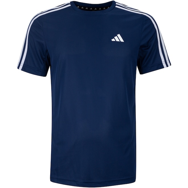 Camiseta Masculina adidas Manga Curta Essentials 3 Listras - Foto 1