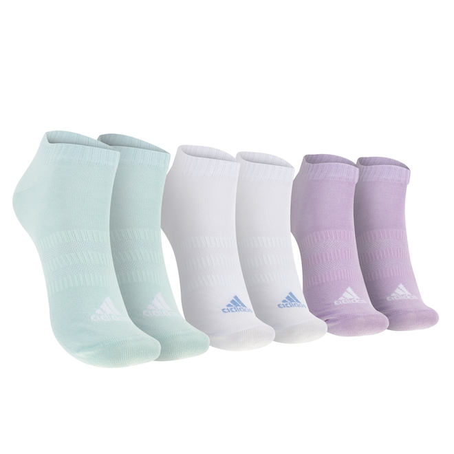 Kit de Meia adidas Cano Curto Sportswear - Adulto - 3 Pares - Foto 1