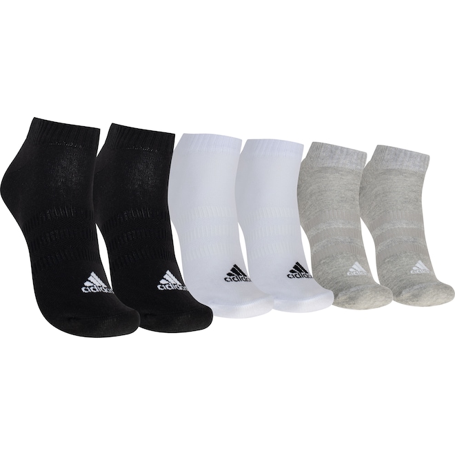 Kit de Meia adidas Cano Curto Sportswear - Adulto - 3 Pares - Foto 1