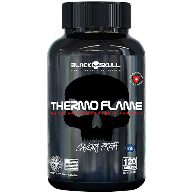 Termogênico Black Skull Thermo Flame - 120 Tabletes - Foto 1