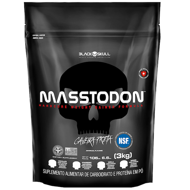 Hipercalórico Black Skull Masstodon Refil - Chocolate - 3 Kg - Foto 1