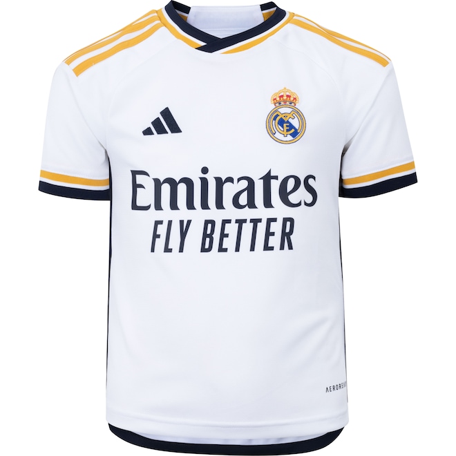 Camisa do Real Madrid I 23 adidas Infantil Torcedor - Foto 1