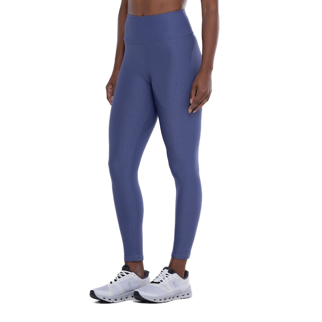 Calça Legging Feminina Oxer Textura New Baixa Compressão Cós Médio - Foto 1