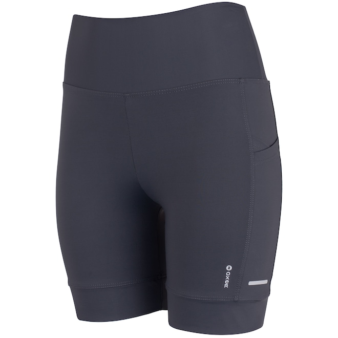 Bermuda Feminina Oxer Bolso Lateral Cós Médio Alta Compressão - Foto 1