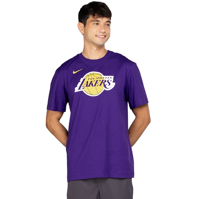 Camiseta Los Angeles Lakers NBA Masculina Nike Manga Curta Logo1 Ss Tee - Foto 2
