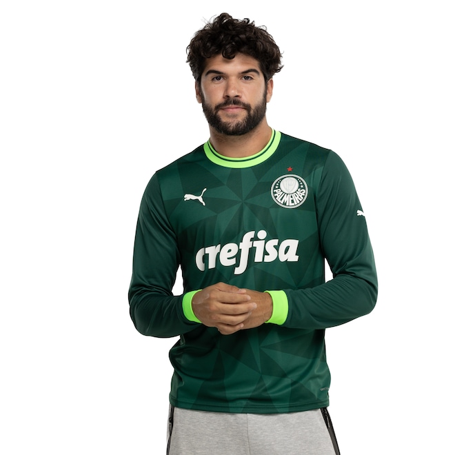 Camisa Manga Longa do Palmeiras I 23 Puma Masculina Torcedor - Foto 2