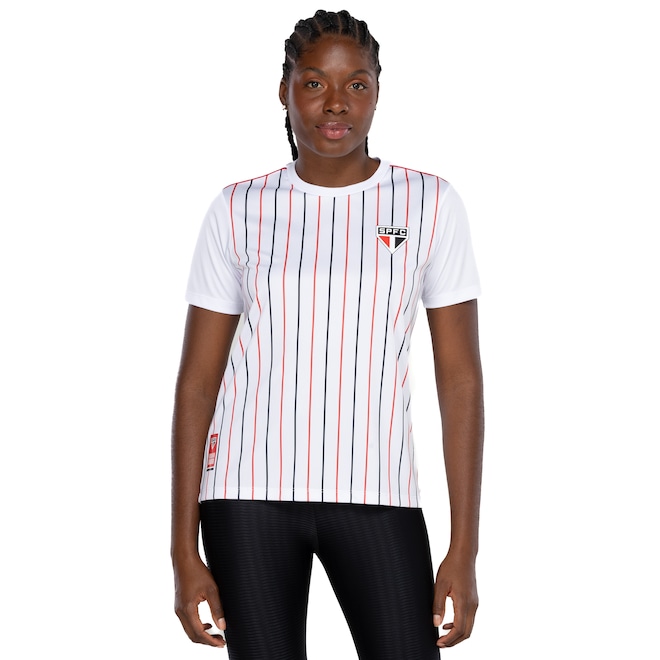 Camiseta do São Paulo Feminina Listrada - Foto 2