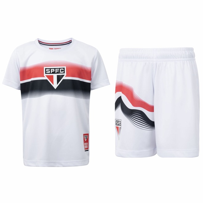 Kit de Uniforme Infantil do São Paulo Camisa e Calção - Foto 1