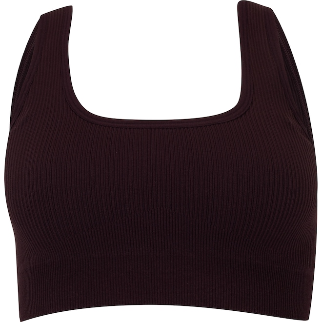 Top Fitness sem Bojo Oxer Média Sustentação Canelado Sem Costura - Foto 1