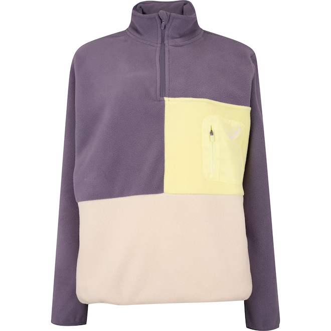Blusão Feminino ASICS Meio Zíper Casual - Foto 1