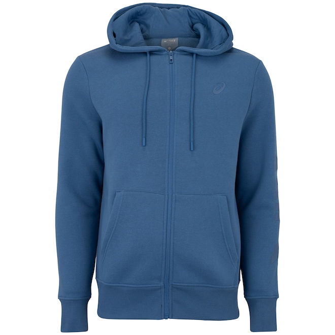 Jaqueta Masculina ASICS com Capuz Moletom Canguru com Fleece - Foto 1