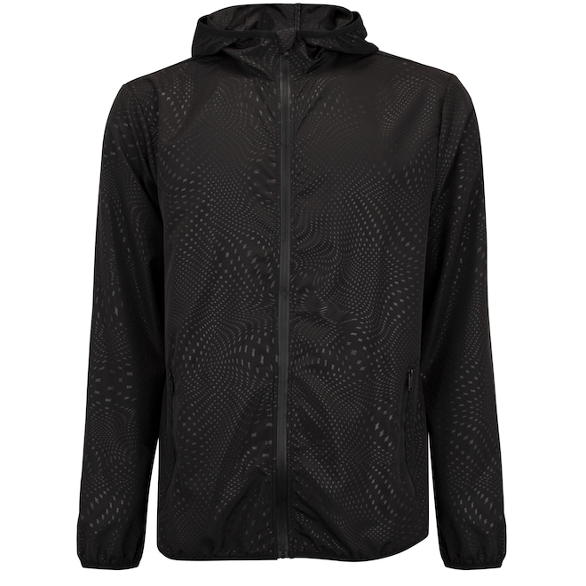 Jaqueta Corta-Vento Masculina Oxer com Capuz Tecido Plano Heat Embossed - Foto 1