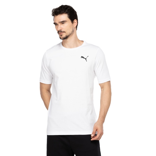 Camiseta Masculina Puma Manga Curta Essentials Small Cat Logo - Foto 2