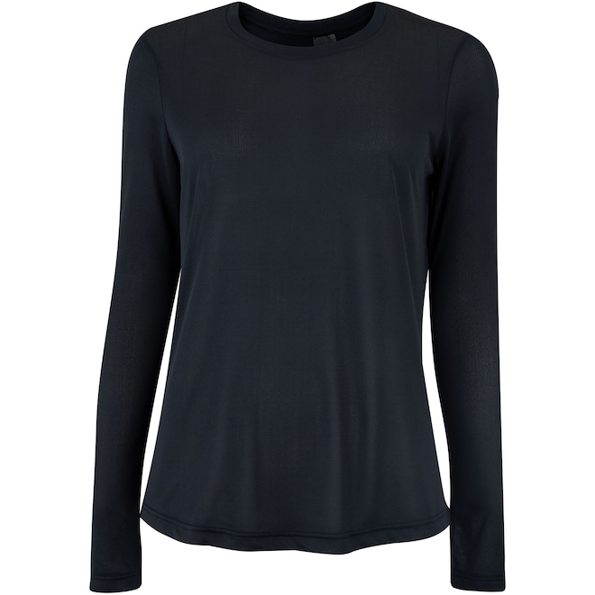 Camiseta Feminina Oxer Manga Longa Crepe Antiodor - Foto 1