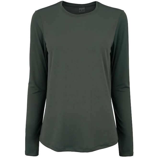 Camiseta Feminina Oxer Manga Longa Crepe Antiodor - Foto 1