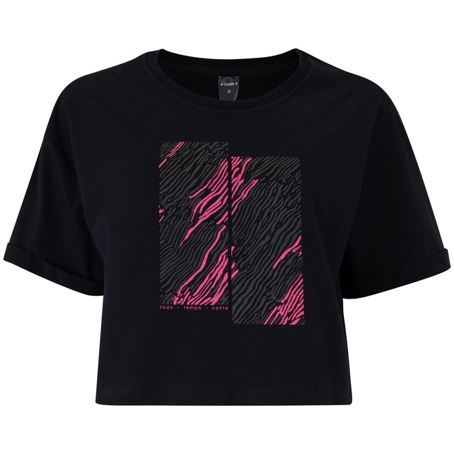 Camiseta Feminina Oxer Manga Curta Estampada - Foto 1