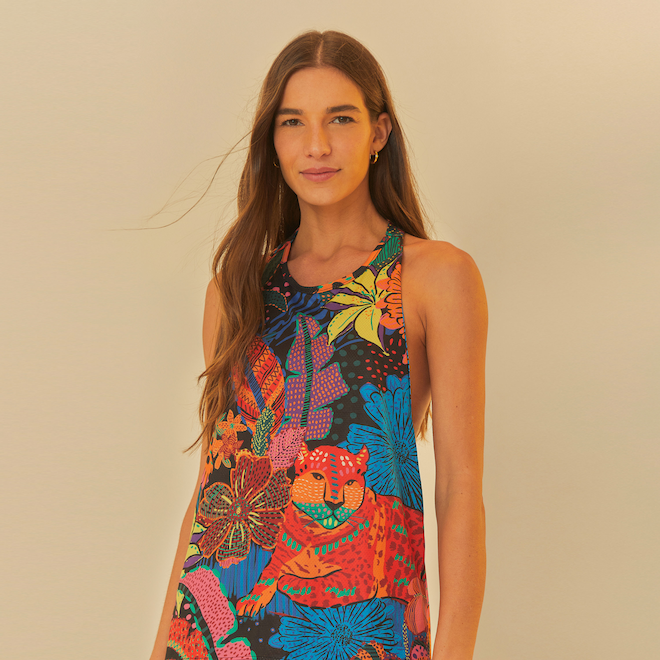 Blusa Regata Feminina Farm Dry Elástico Onça Cool - Foto 1