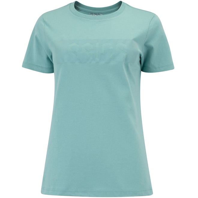 Camiseta Feminina ASICS Manga Curta Malha Cava Tradicional - Foto 1