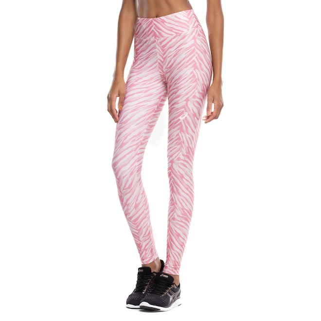 Calça Legging Feminina ASICS Baixa Sustentação Estampa Zebra - Foto 2