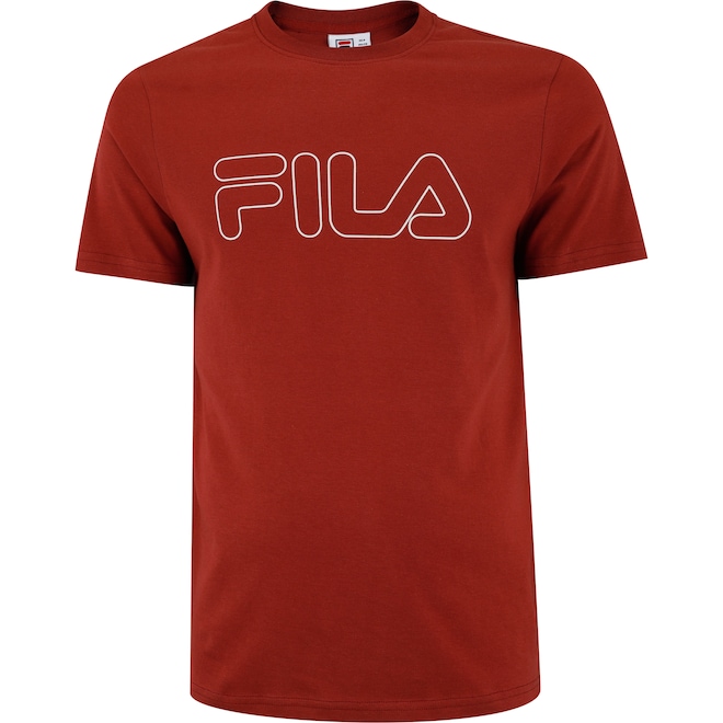 Camiseta Masculina Fila Manga Curta Letter Outline - Foto 1