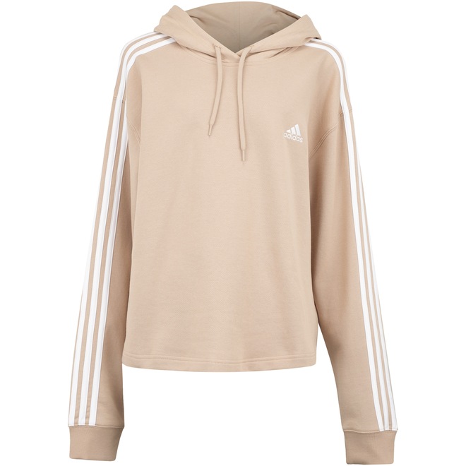 Blusão de Moletom Feminino adidas com Capuz 3 Stripes - Foto 1