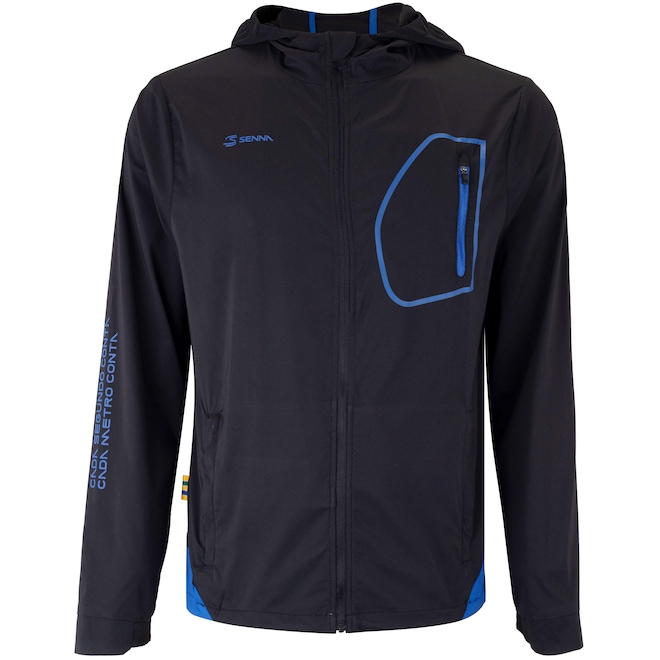 Jaqueta Corta-Vento Ayrton Senna Masculina com Capuz - Foto 1