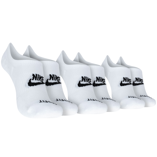 Kit de Meias Nike Everyday Plus Cushioned Footie com 3 Pares Adulto - Foto 1