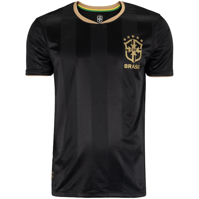 Camiseta Seleção do Brasil CBF Masculina Jacquard - Foto 1